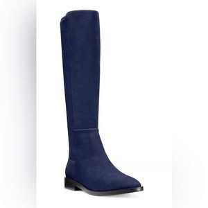 NWOB STUART WEITZMAN Greer City knee high Suede Navy Boots, Size 5